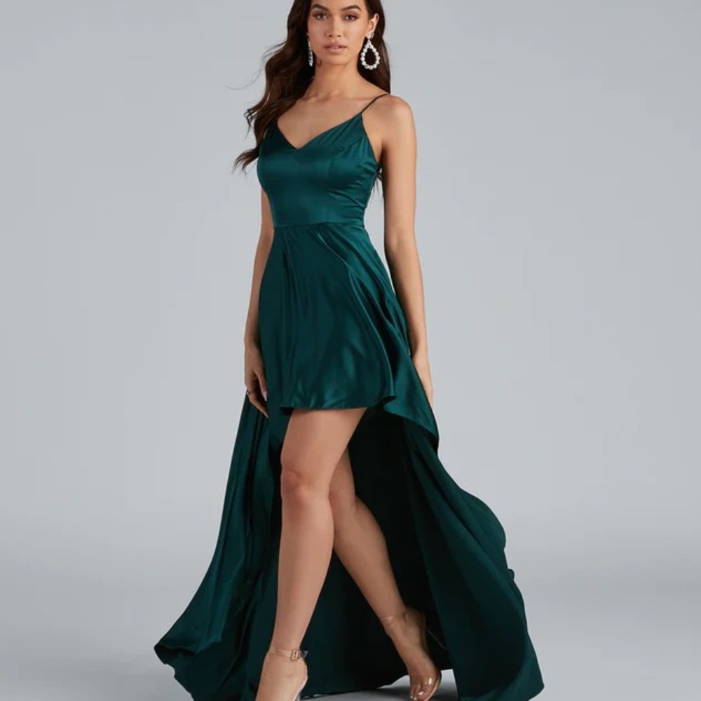 Spencer Satin High-Low Formal Dress